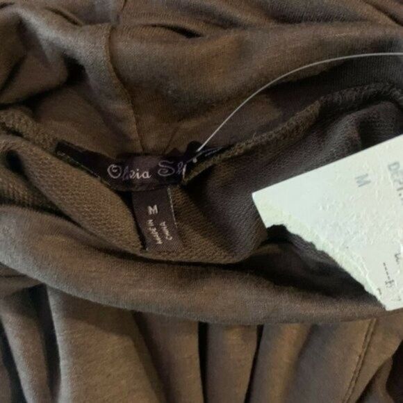 Olivia Sky Brown Kangaroo Hi Lo Turtleneck top - Picture 5 of 6